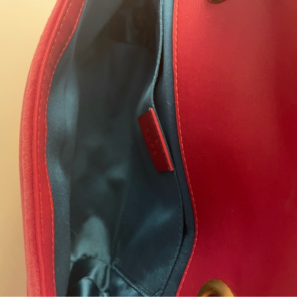 Gucci Marmont Flap Bag Small Velvet Fuchsia - Picture 7 of 12